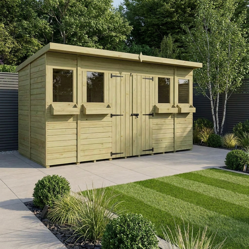 14 x 8 Pent Summer Shed