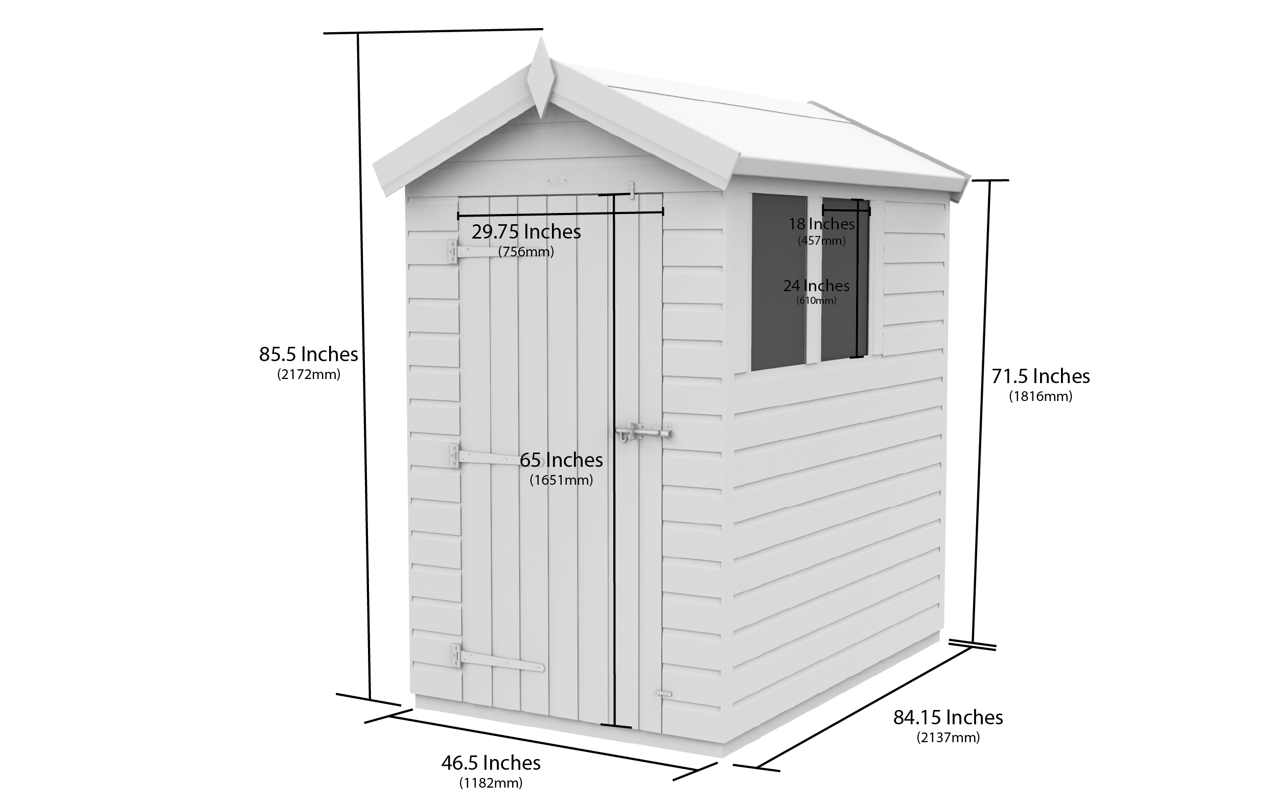4 x 7  Apex Security Shed