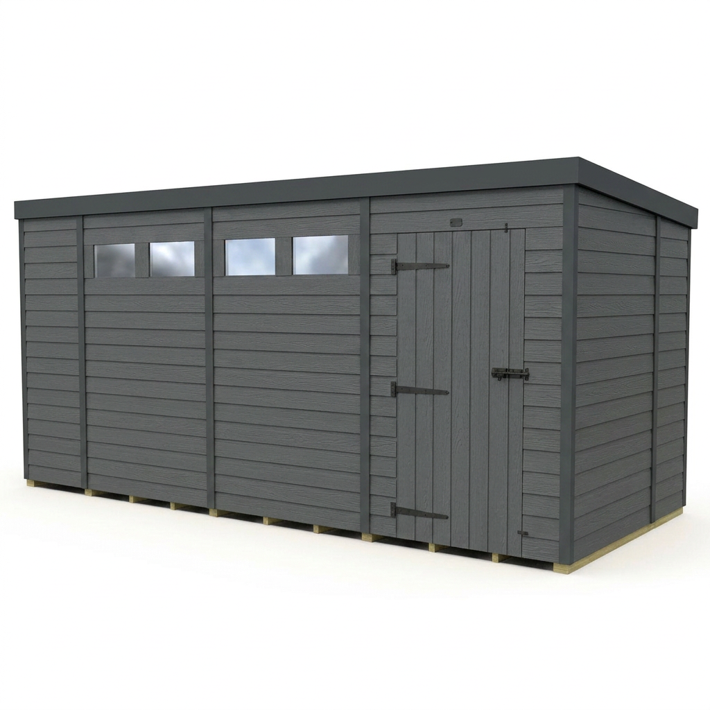 15x7 Composite Pent Security Shed