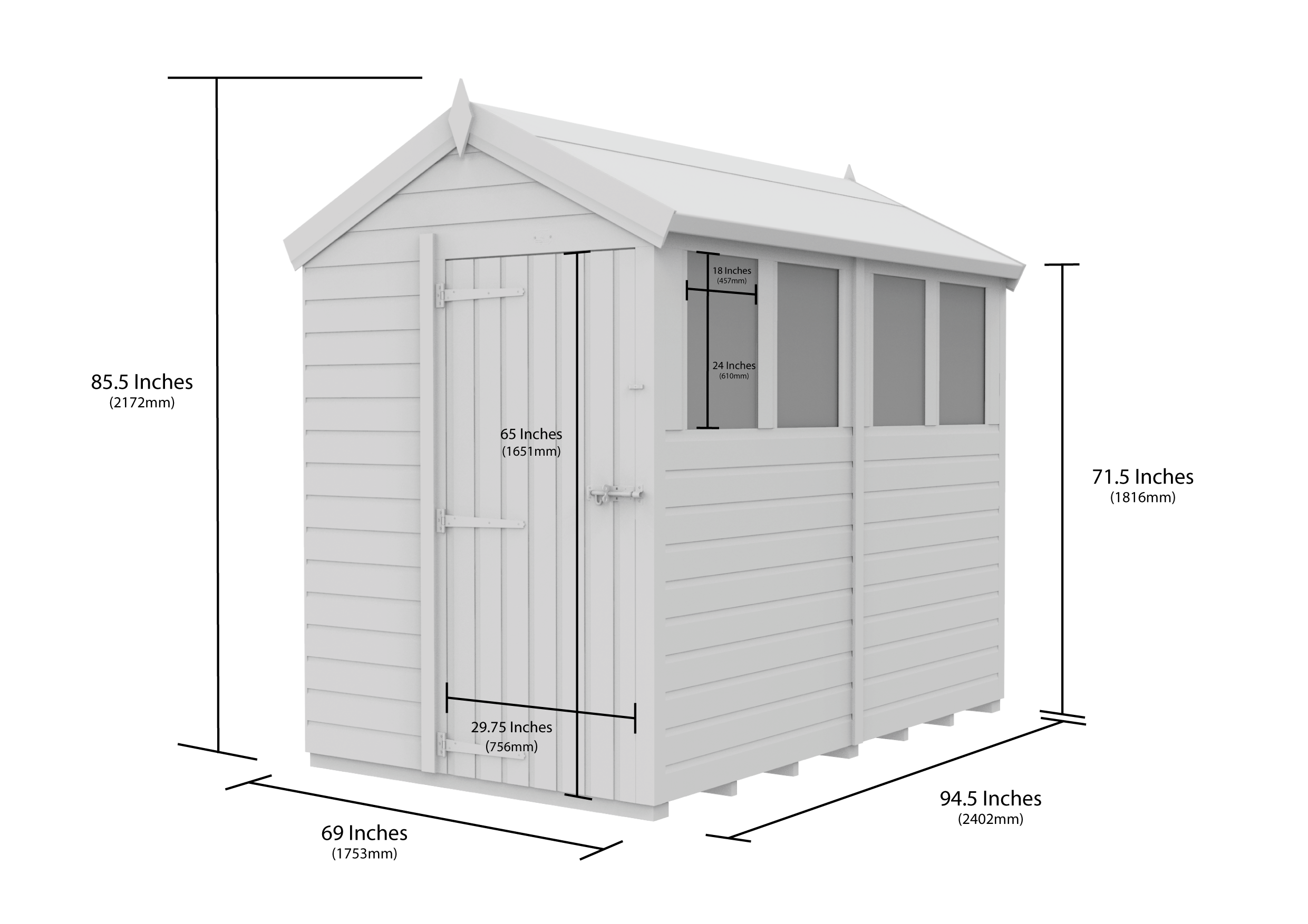 8 x 5 Apex Security Shed