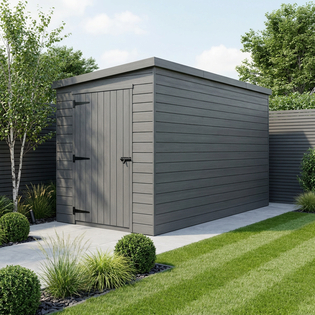4x9 Pent Composite Shed (Single Door, No Windows)