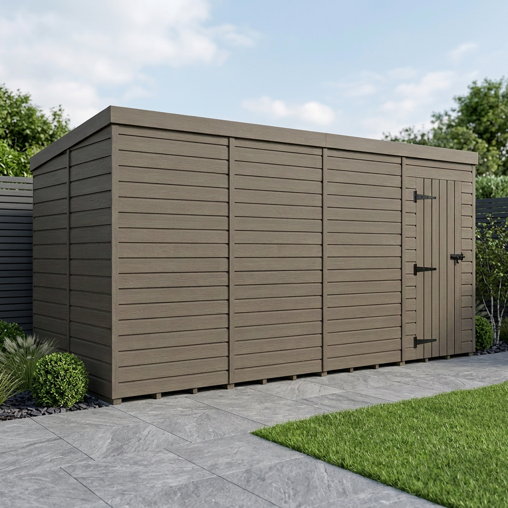 6x9 Pent Composite Shed (Single Door, No Windows)
