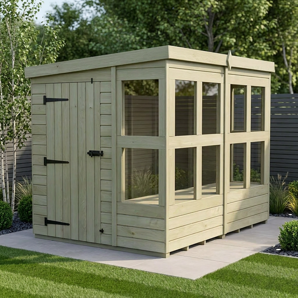 6 x 8 Pent Potting Shed