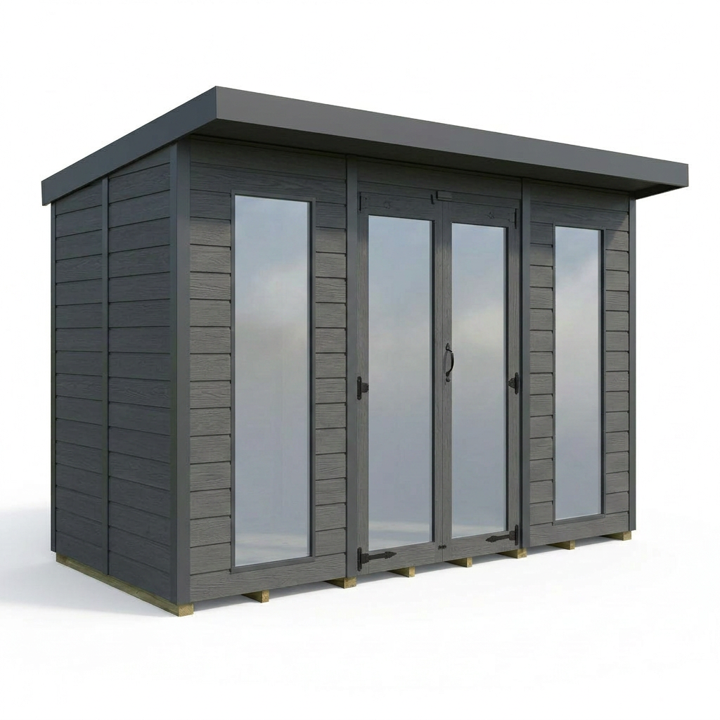 9x4 Composite Pent Full Height Summer House