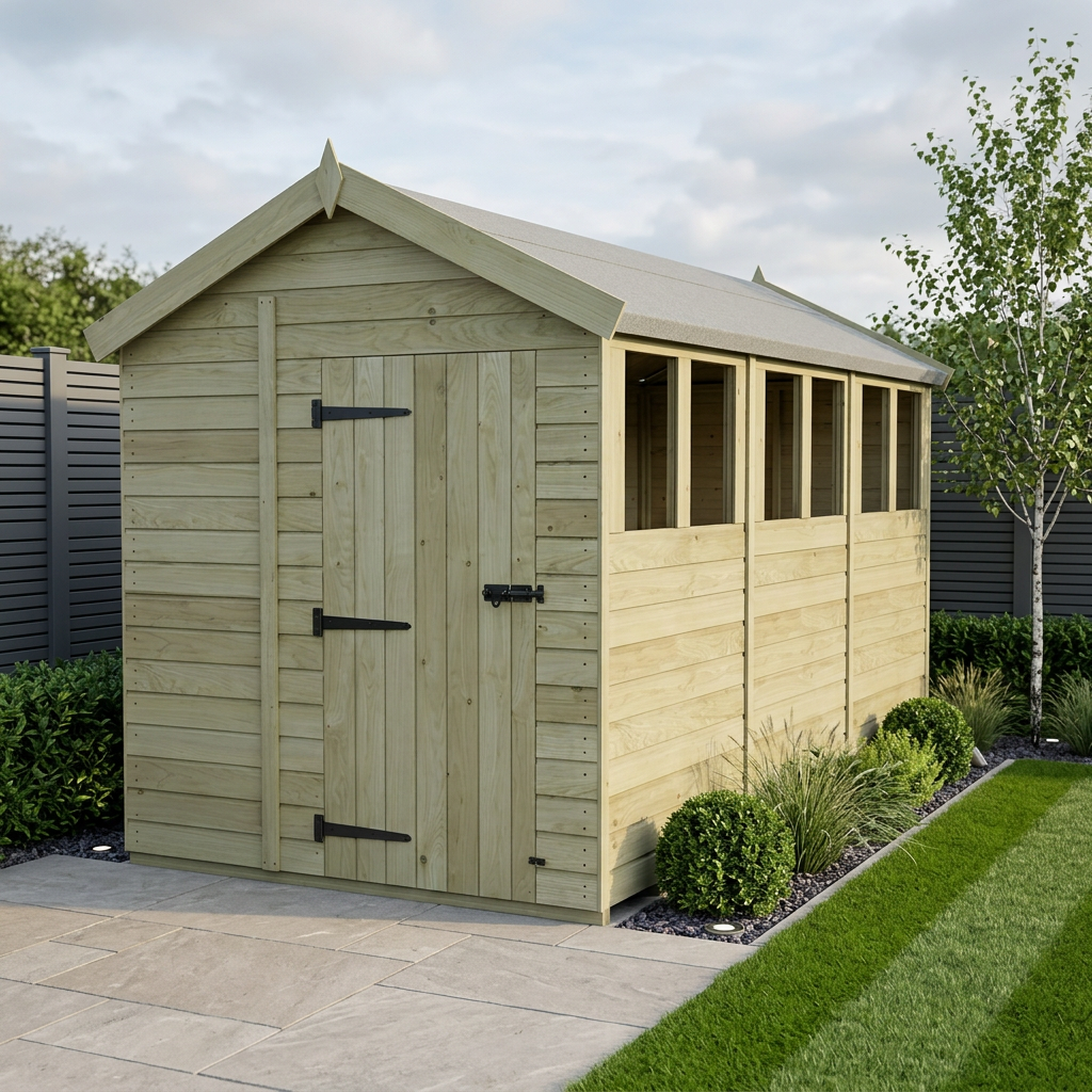 7 x 16 Apex Shed (Single Door, With Windows)