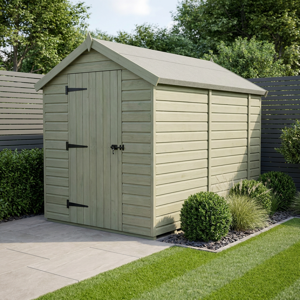 7 x 11 Apex Shed (Single Door, No Windows)