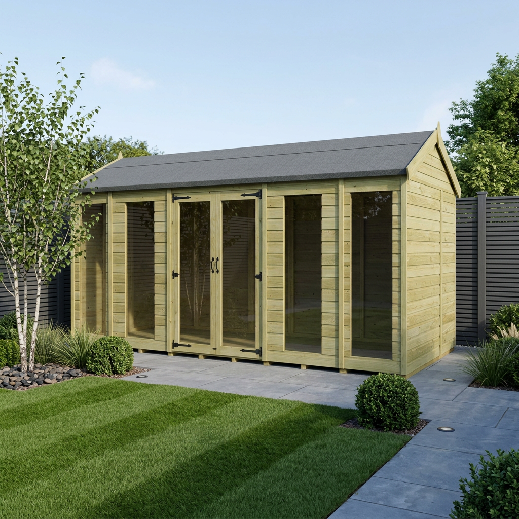 14 x 5 Apex Summer House (Full Height Window)