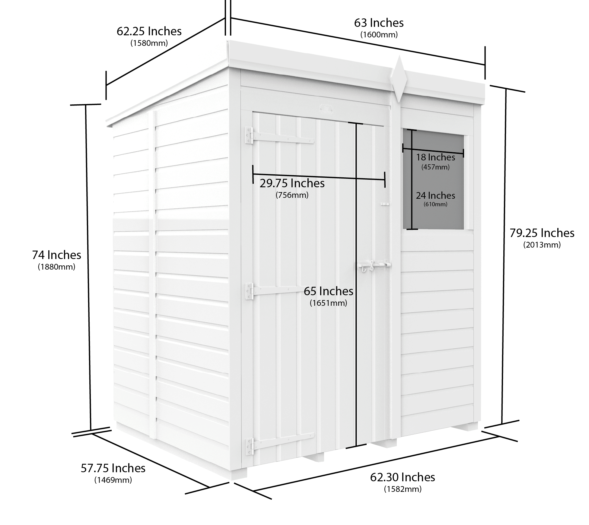 4 x 5 Security Pent Shed