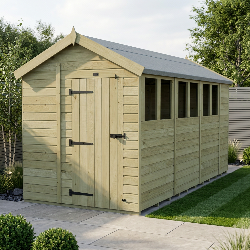 6 x 14 Apex Shed (Single Door, With Windows)