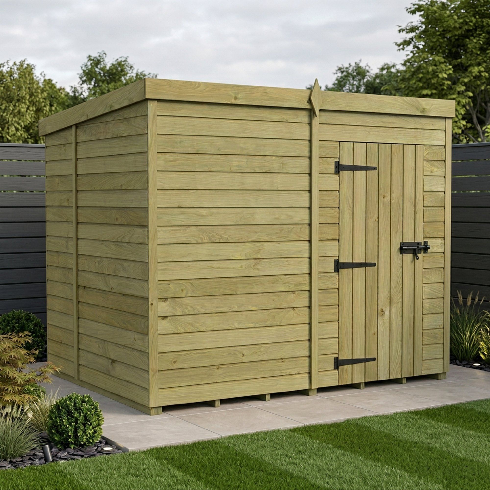 8 x 6 Pent Shed (Single Door, No Windows)