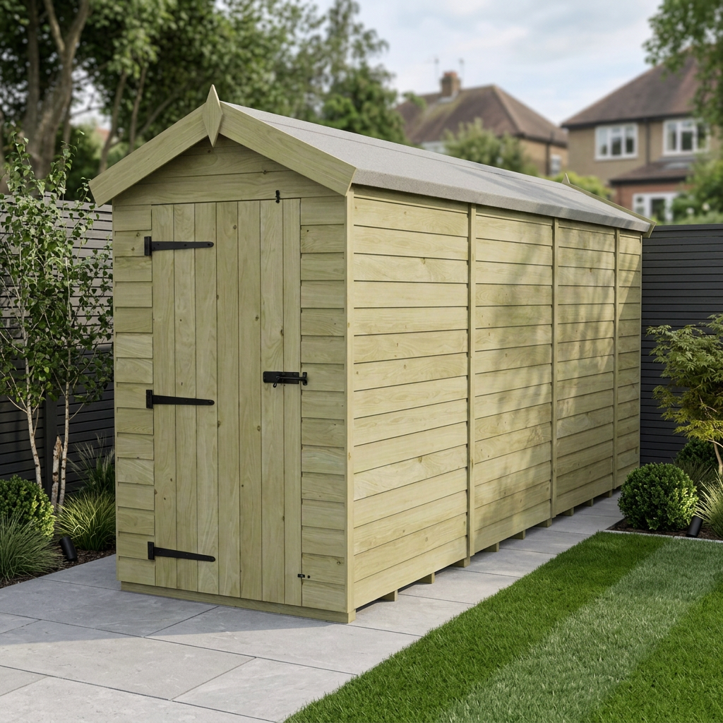 4 x 15 Apex Shed (Single Door, No Windows)