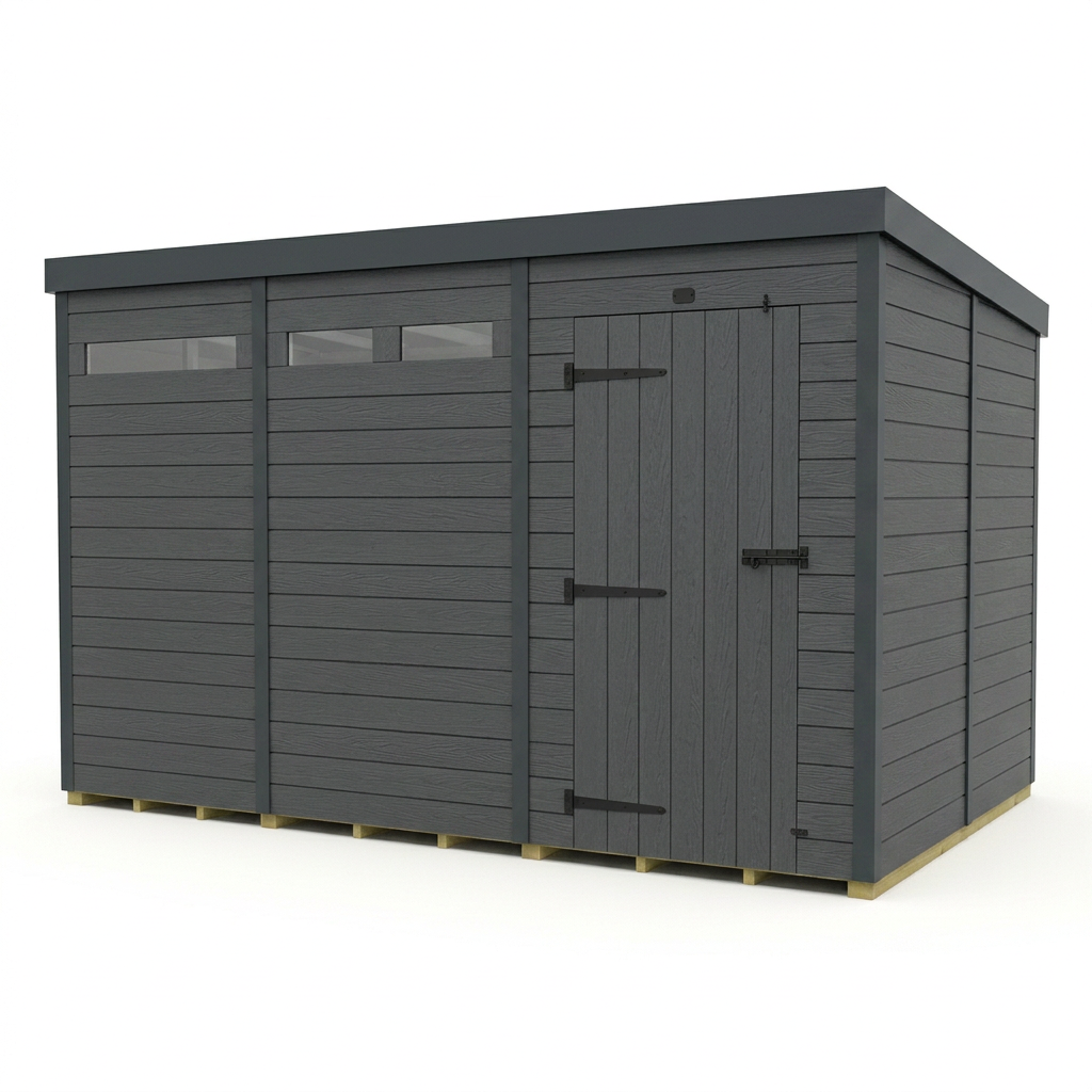 13x9 Composite Pent Security Shed