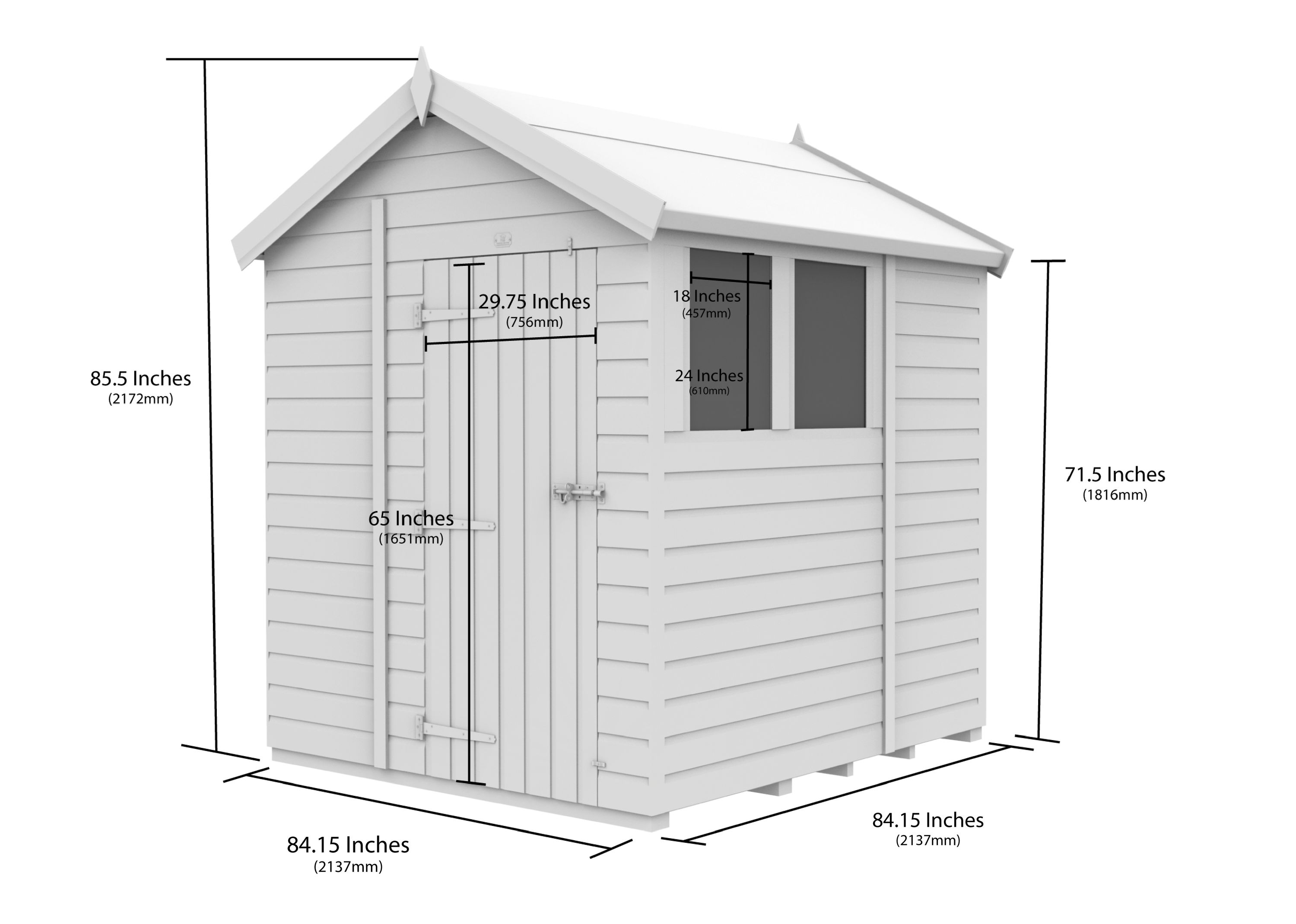 7 x 7 Apex Security Shed
