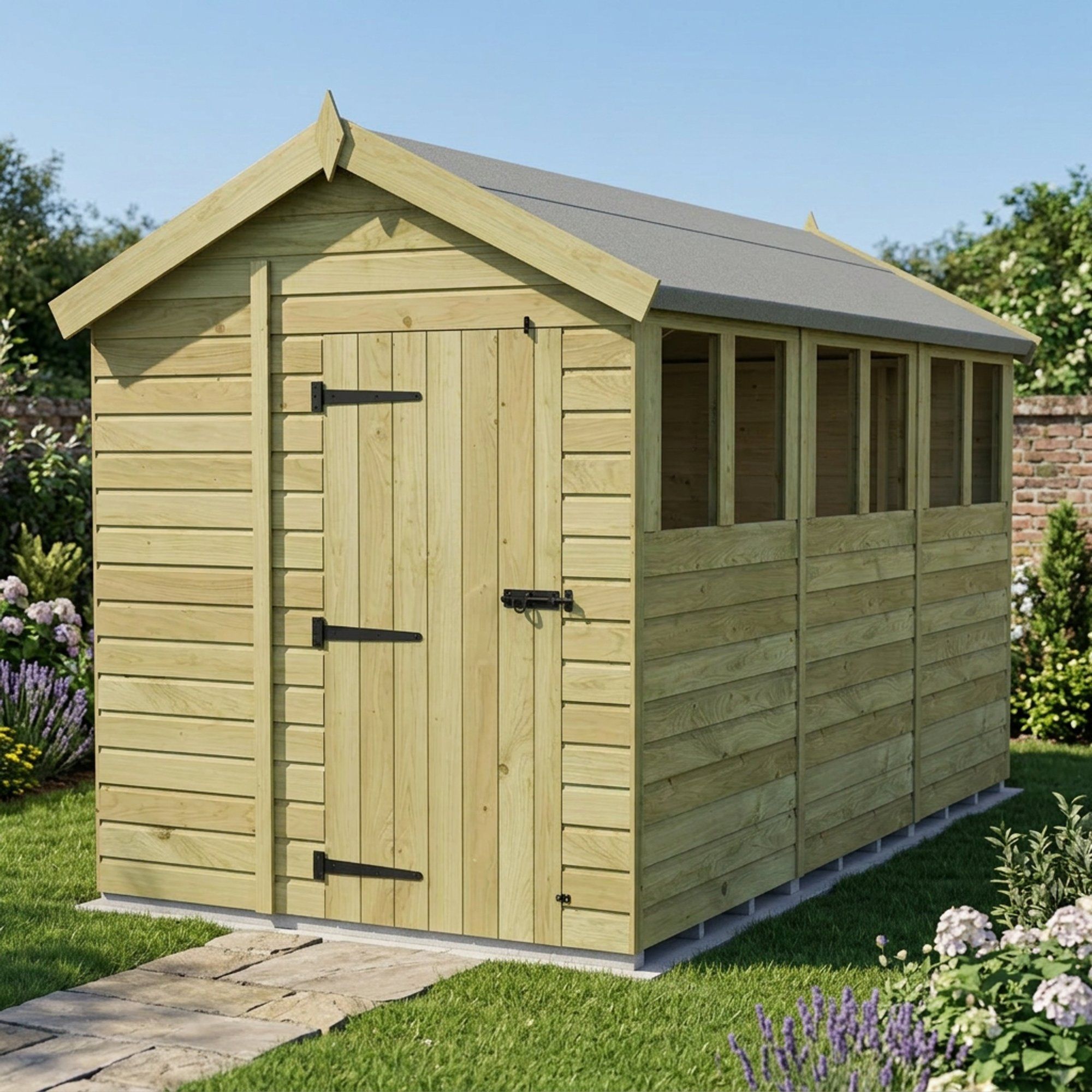 7 x 12 Apex Shed (Single Door, With Windows)