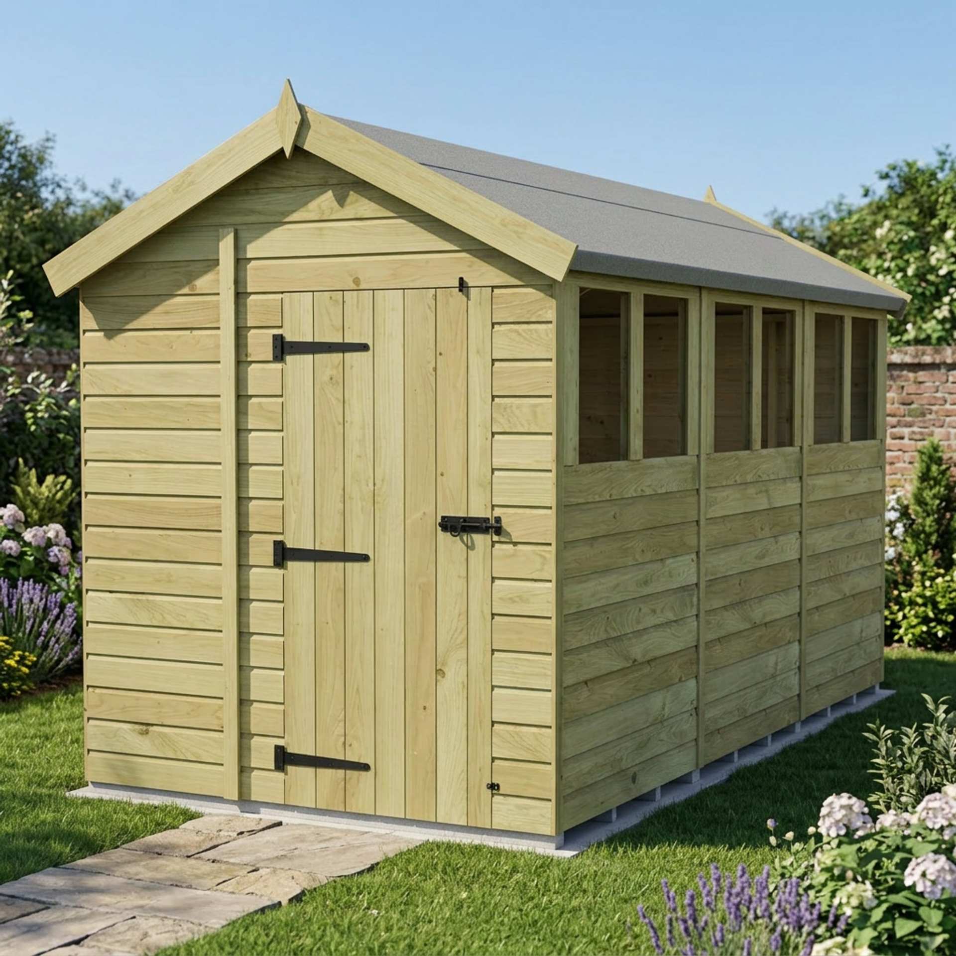 7 x 12 Apex Shed (Single Door, With Windows)