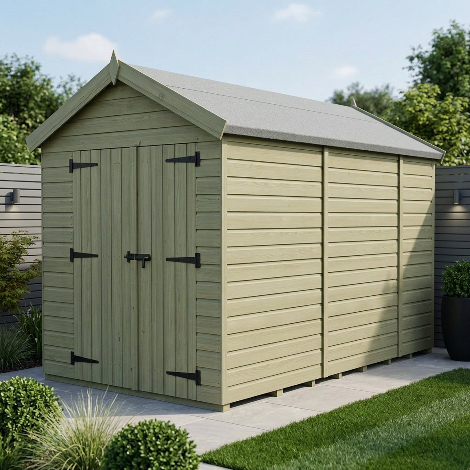 7 x 11 Apex Shed (Double Door, No Windows)