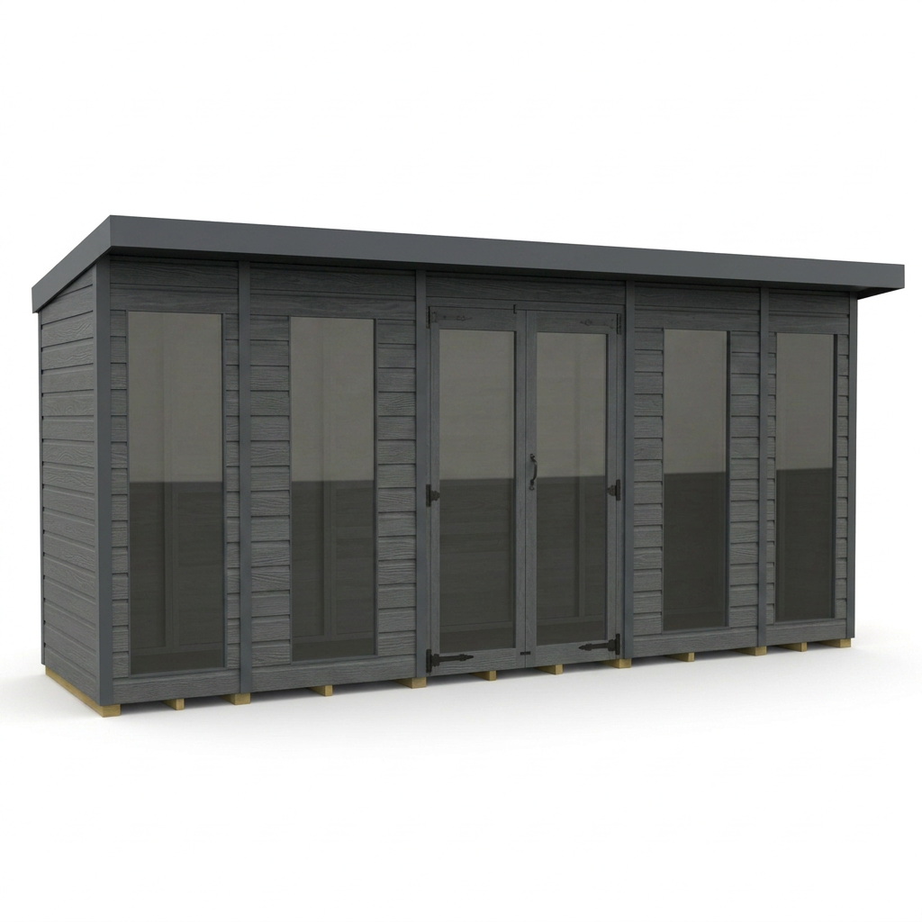 14x10 Composite Pent Full Height Summer House
