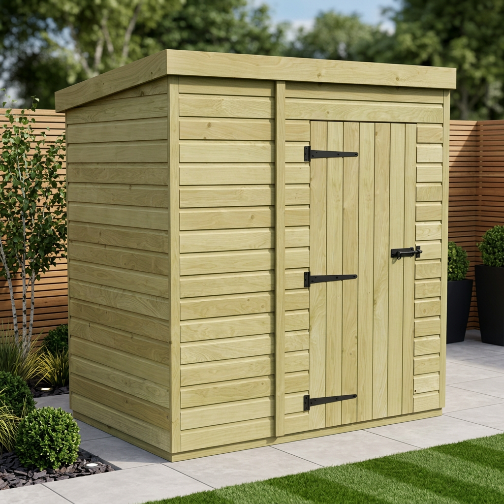 5 x 4 Pent Shed (Single Door, No Windows)