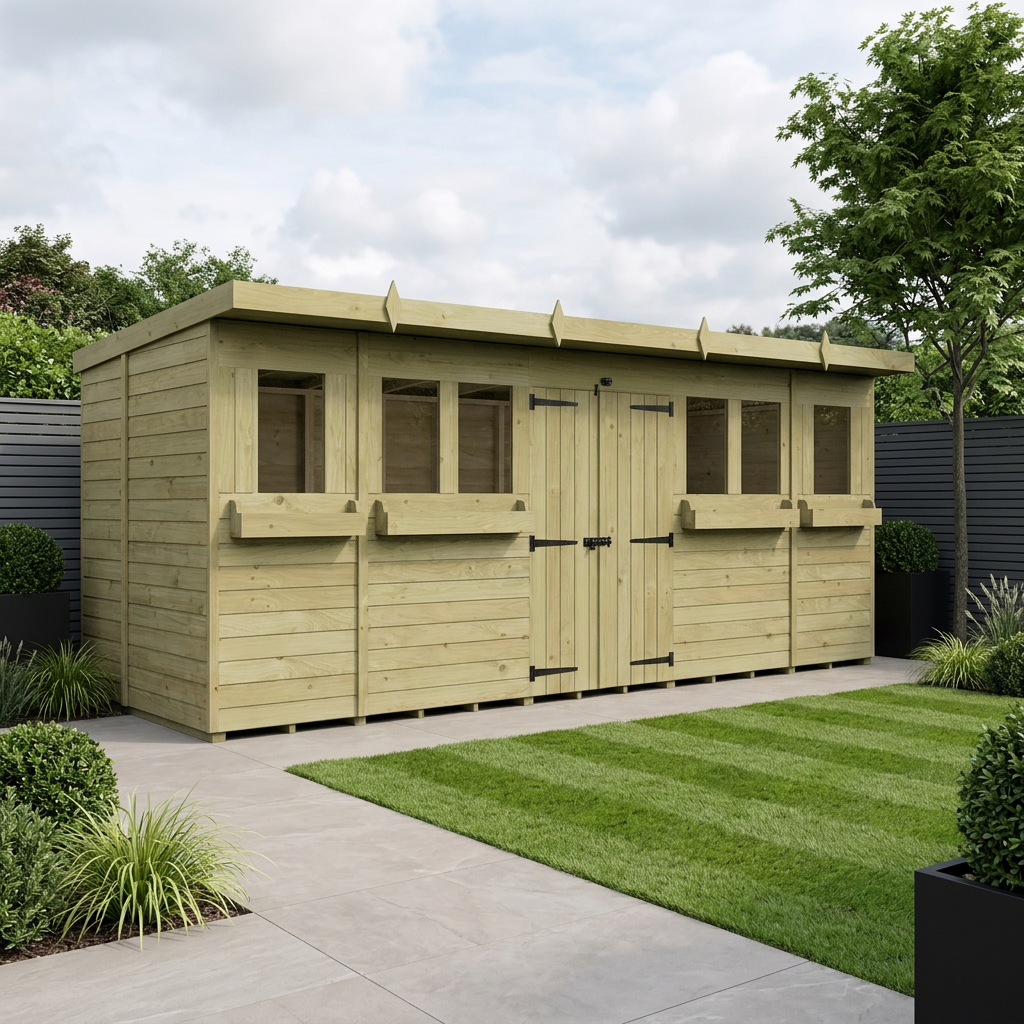 18 x 5 Pent Summer Shed