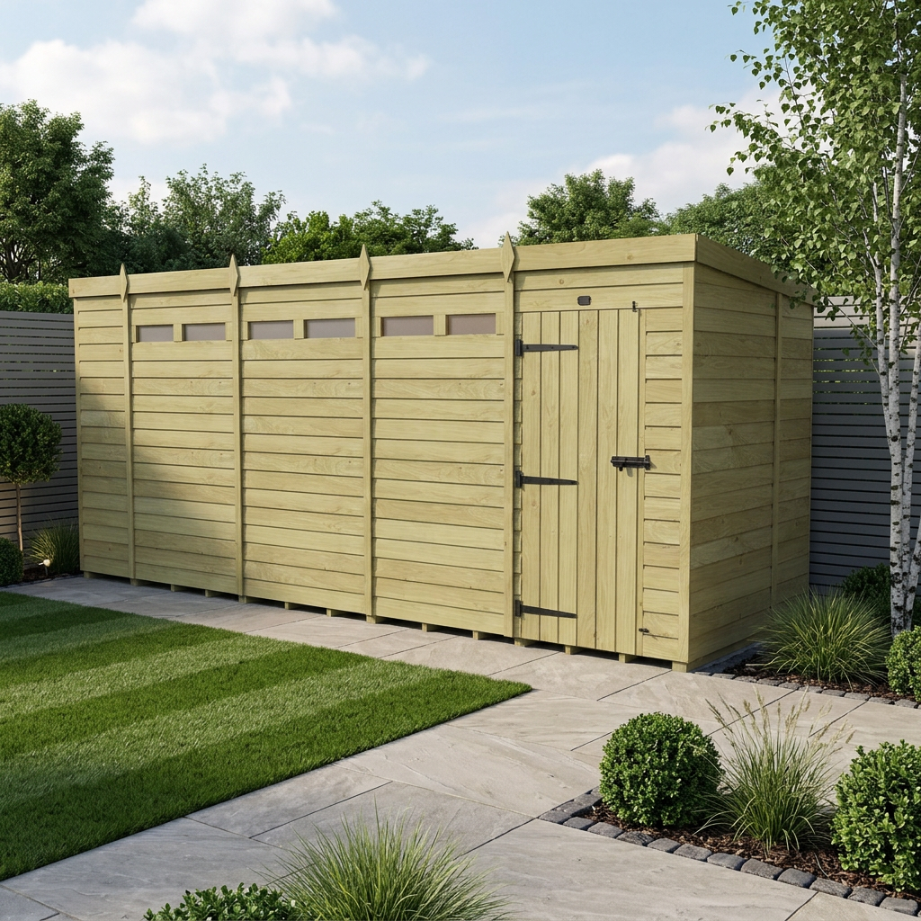 19 x 7 Security Pent Shed