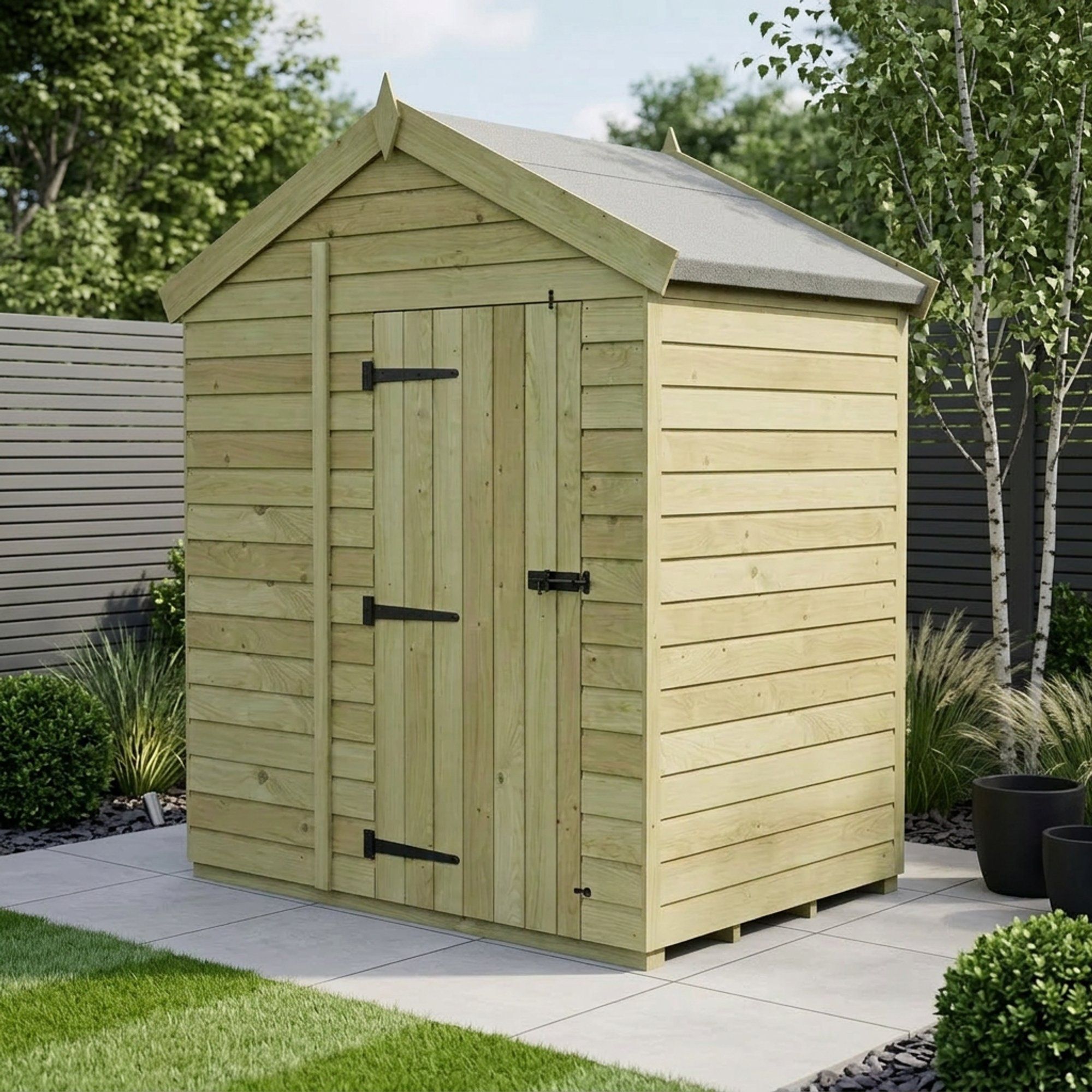 7 x 4 Apex Shed (Single Door, No Windows)