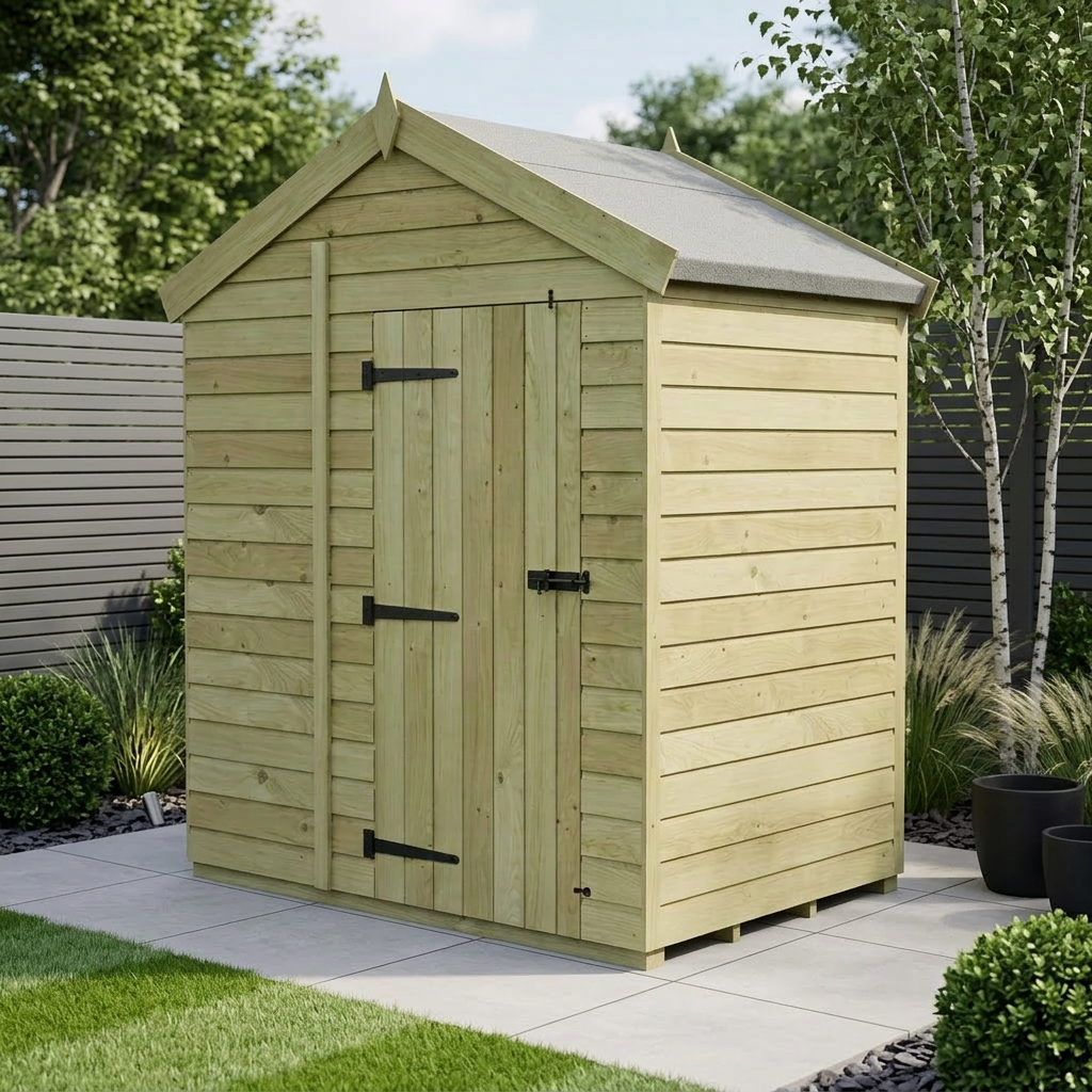 7 x 4 Apex Shed (Single Door, No Windows)