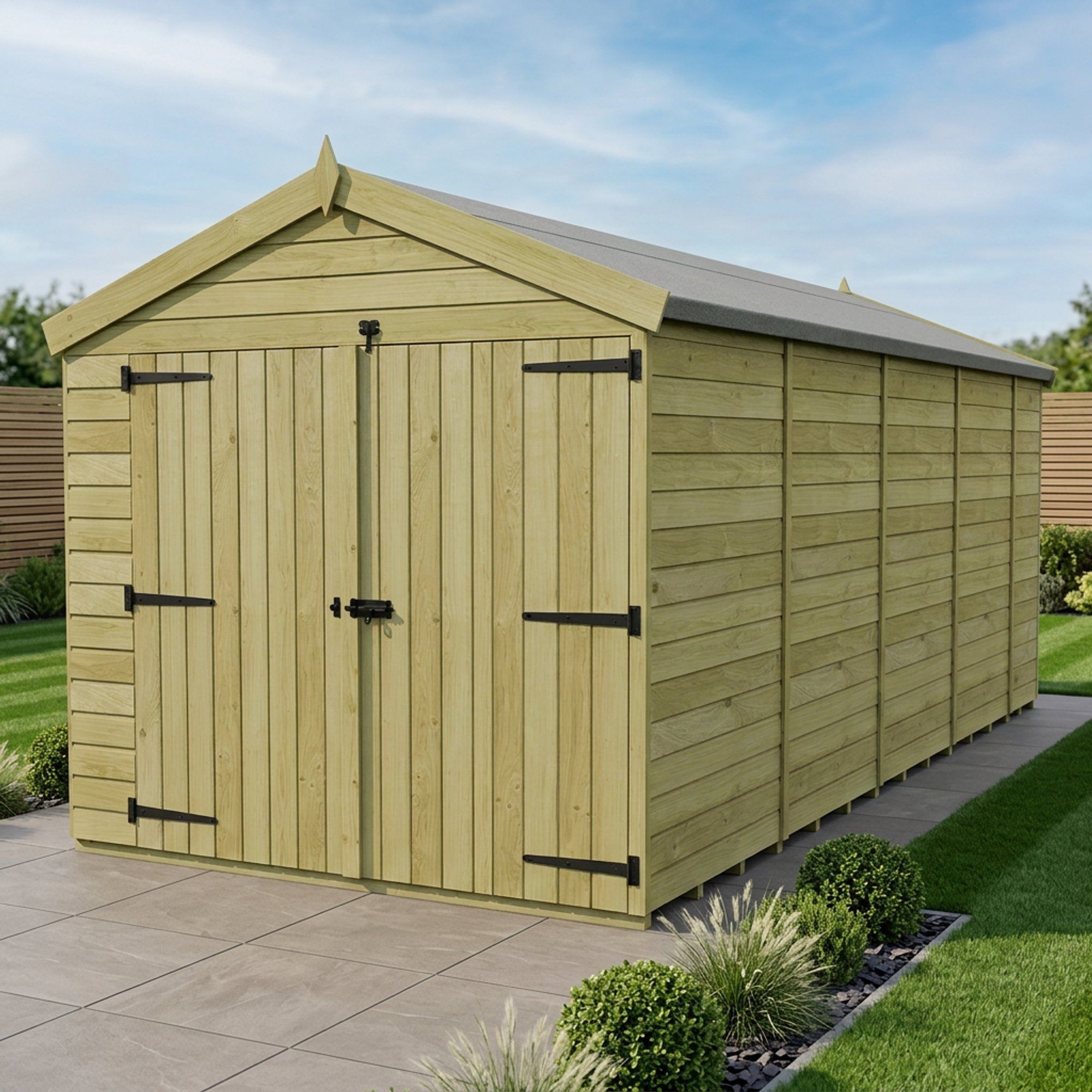 8 x 17 Apex Shed (Double Door, No Windows)