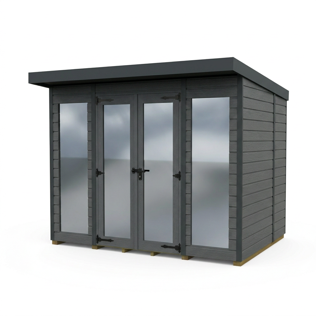 7x7 Composite Pent Full Height Summer House