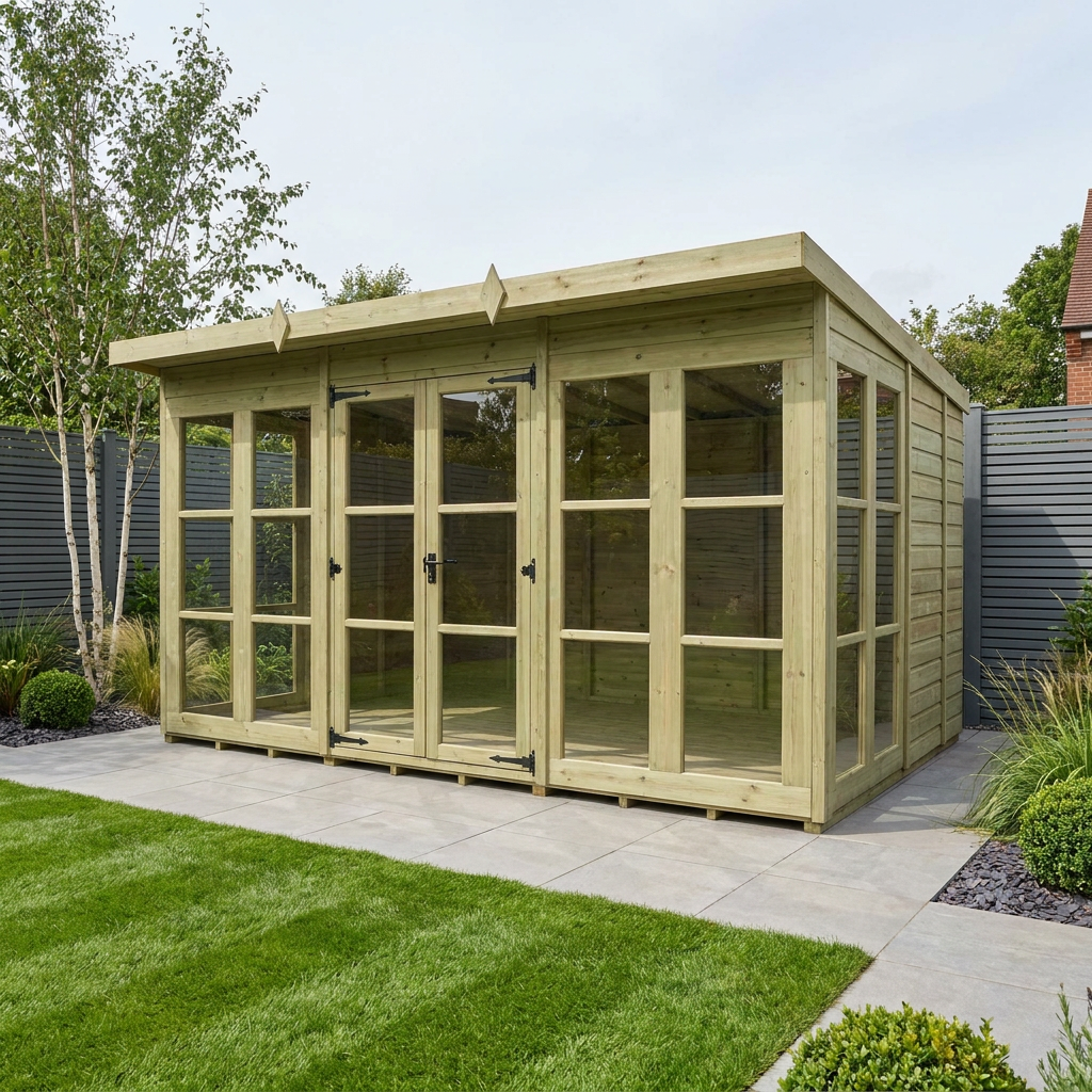 12 x 9 Georgian Window Pent Summer House