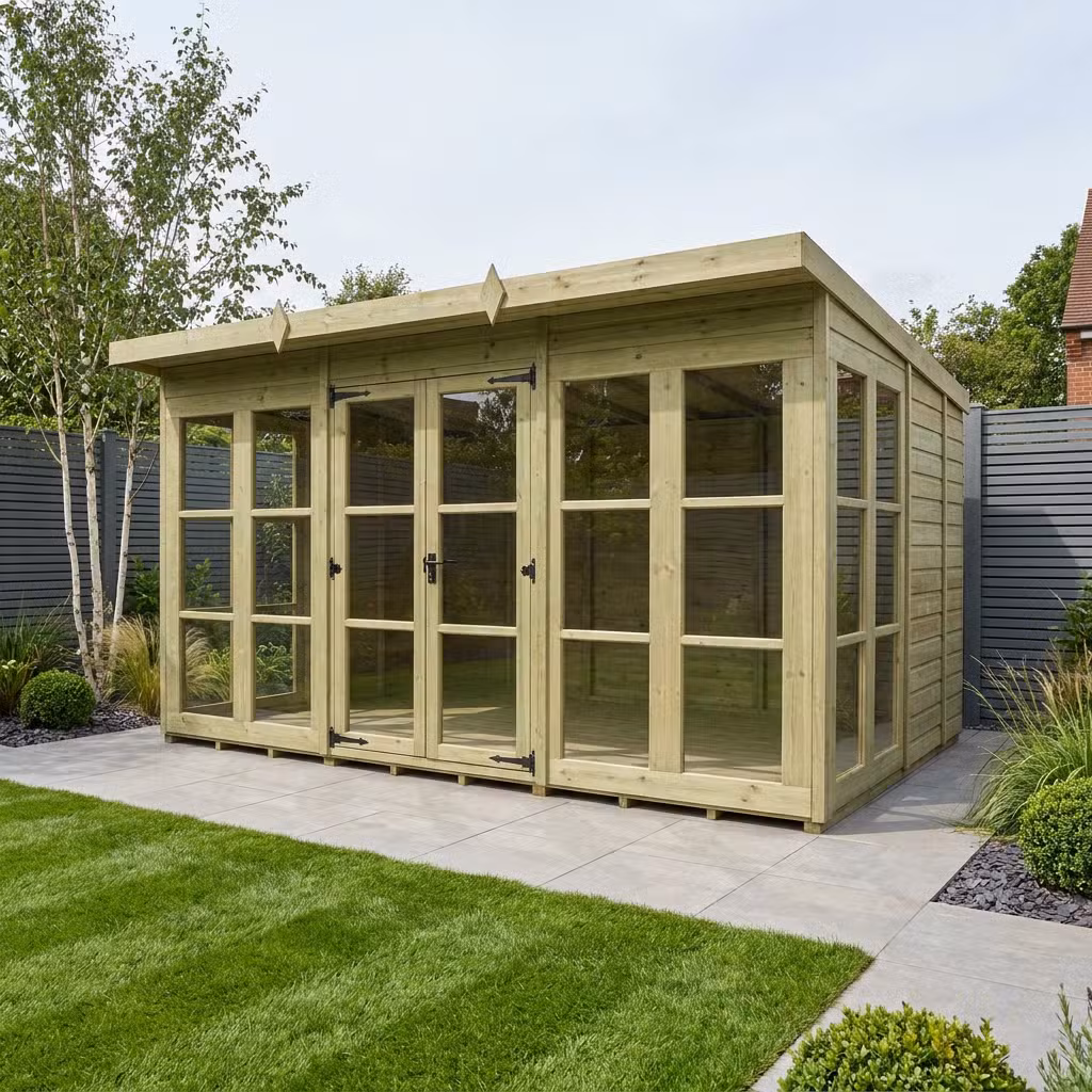 12 x 9 Georgian Window Pent Summer House