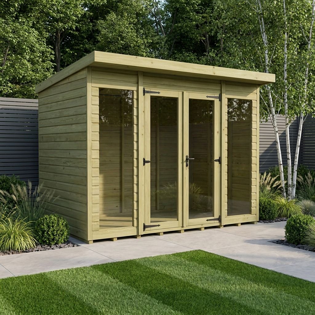 8 x 4 Pent Summer House (Full Height Window)