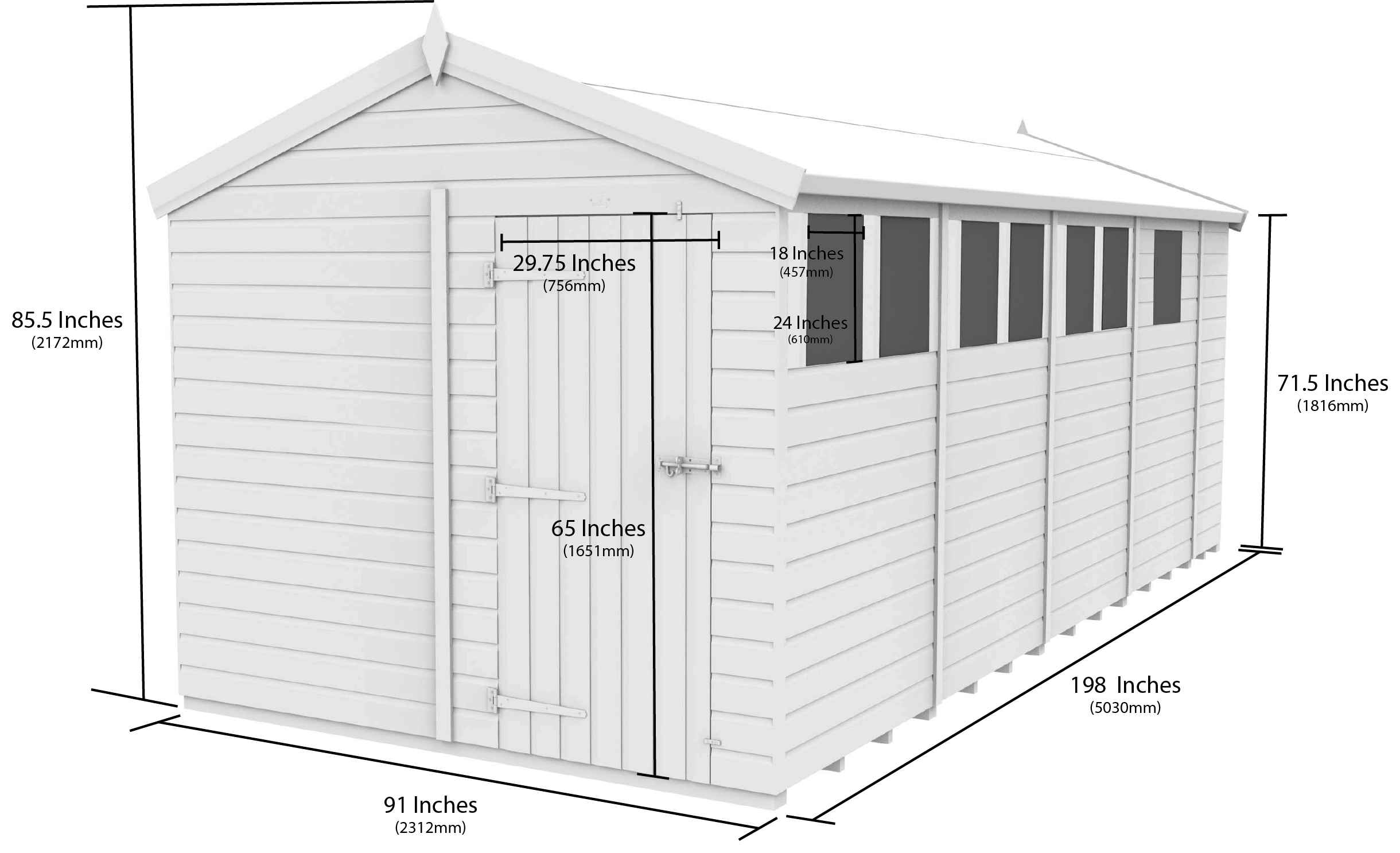 8 x 17  Apex Security Shed