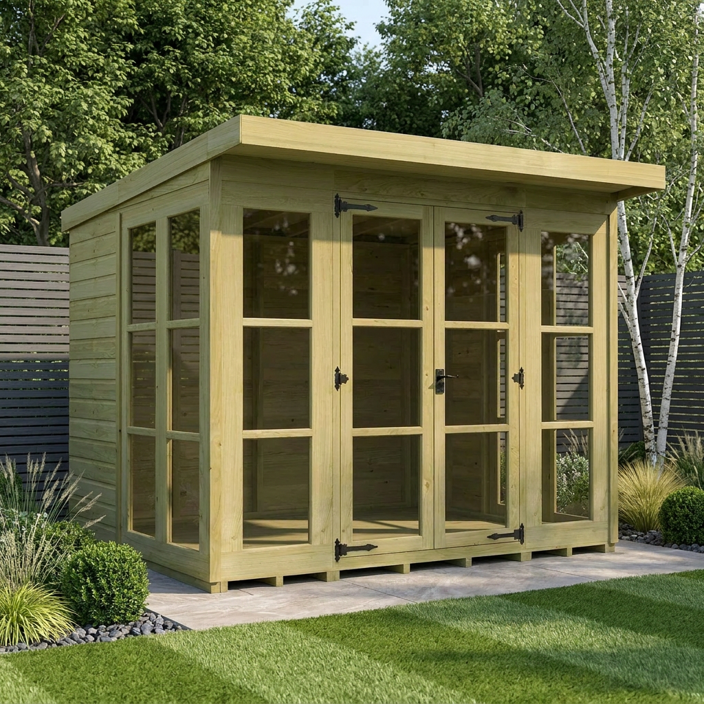 8 x 7 Georgian Window Pent Summer House