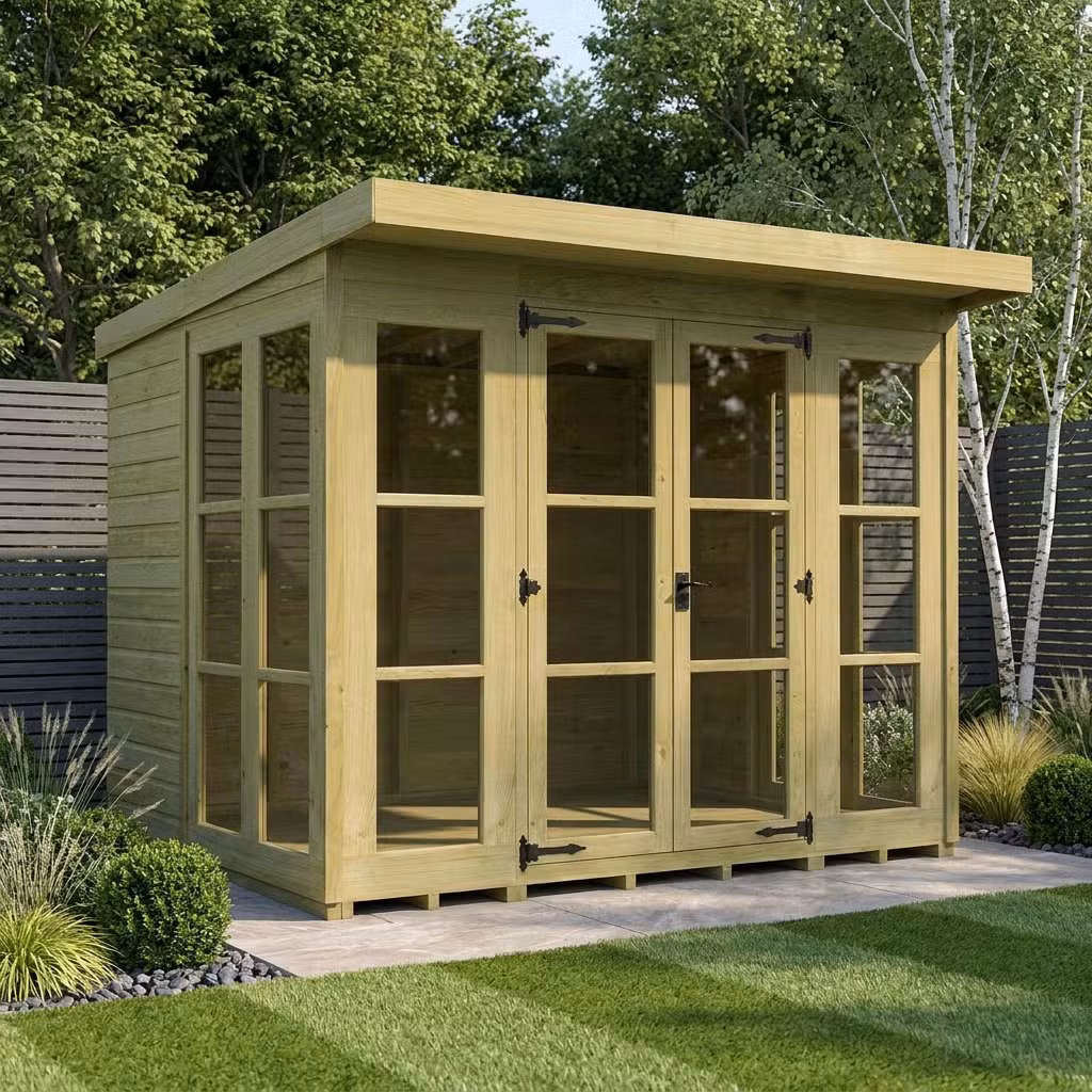 8 x 7 Georgian Window Pent Summer House