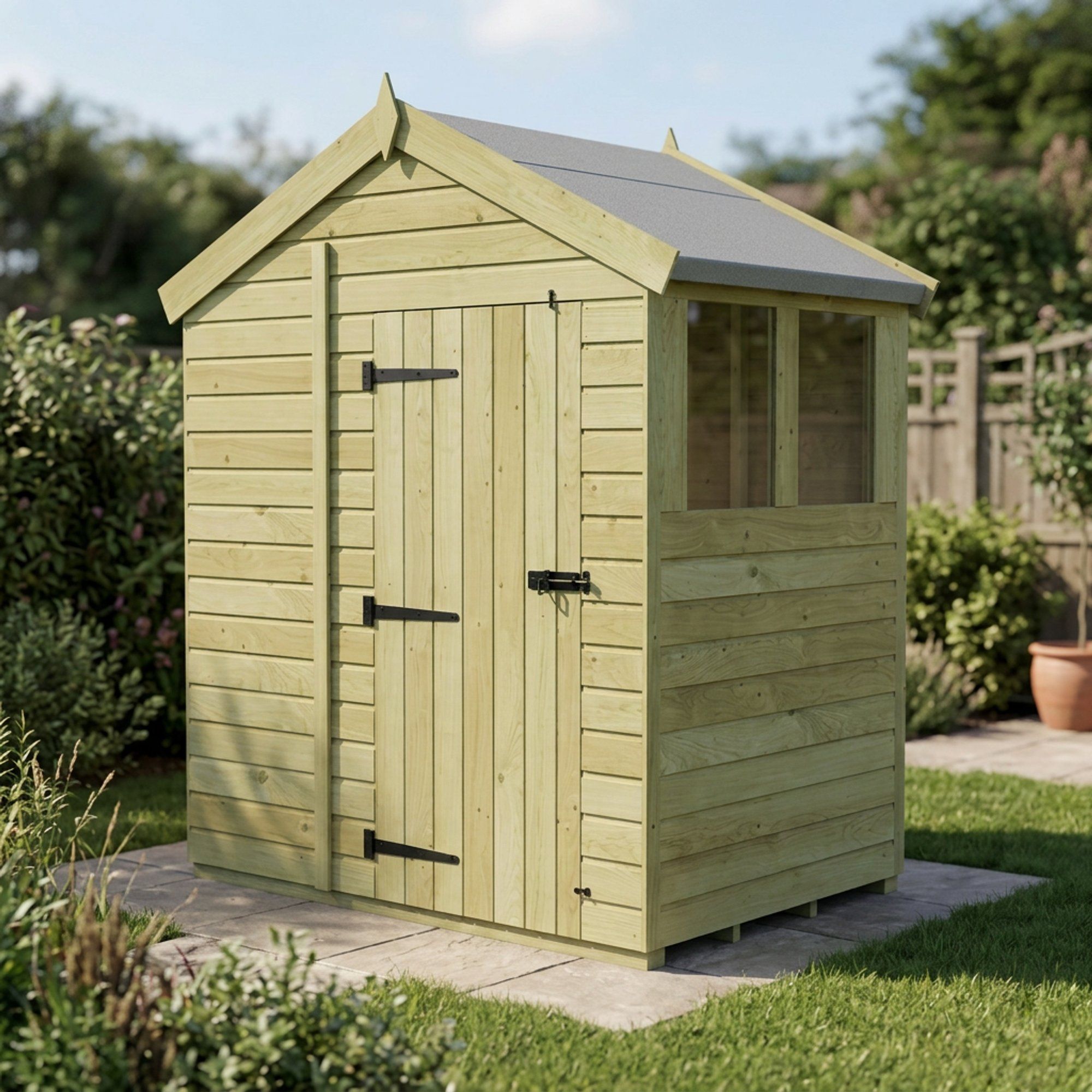 7 x 4 Apex Shed (Single Door, With Windows)