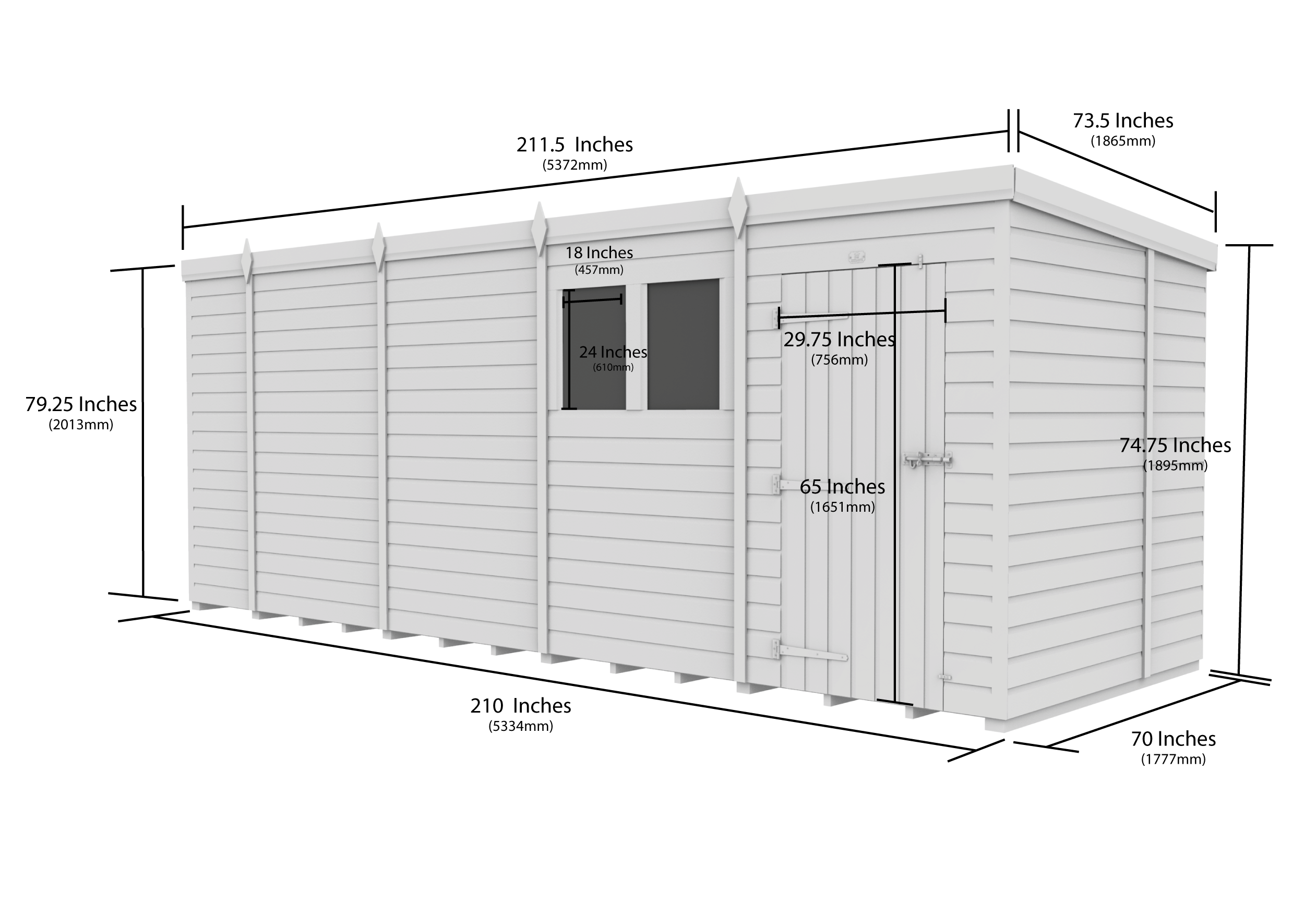 18 x 6  Security Pent Shed