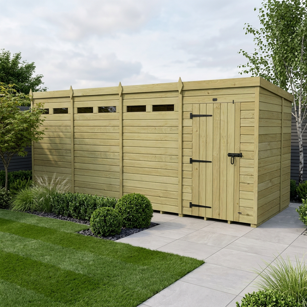 18 x 6 Security Pent Shed