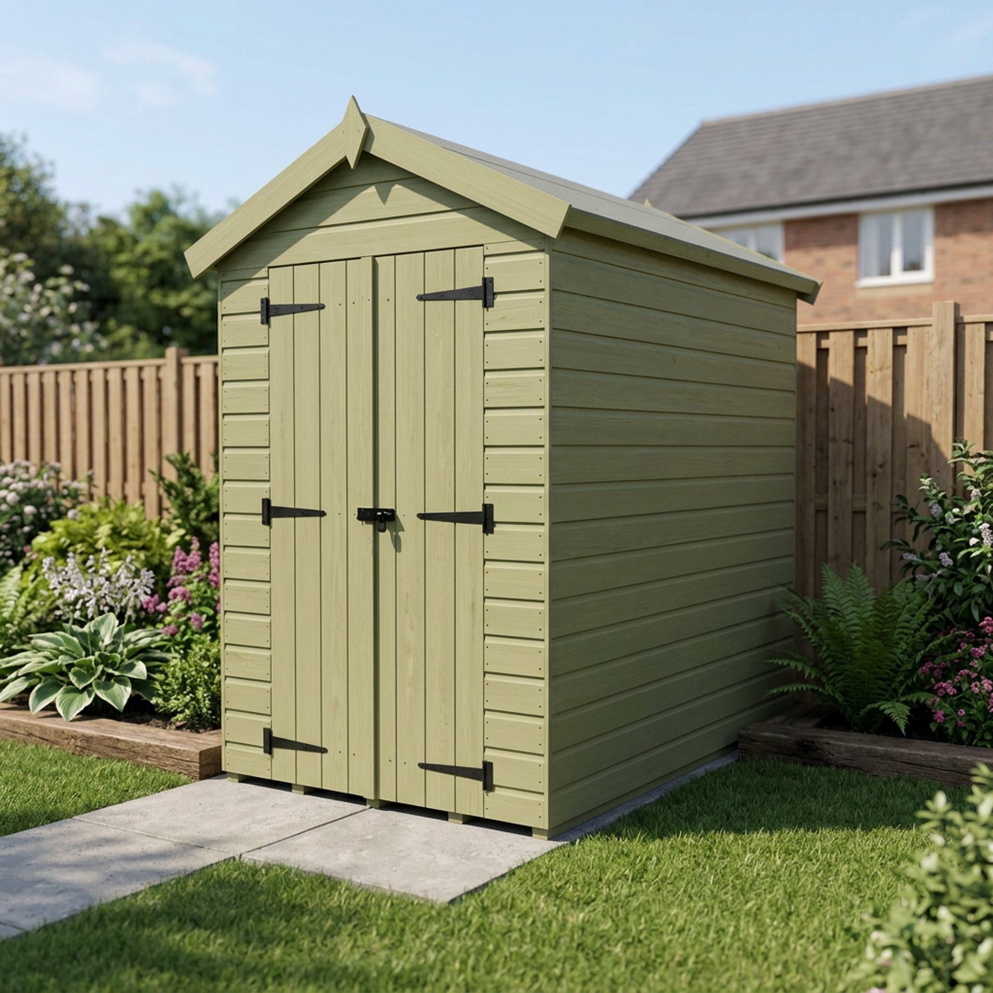4 x 7 Apex Shed (Double Door, No Windows)
