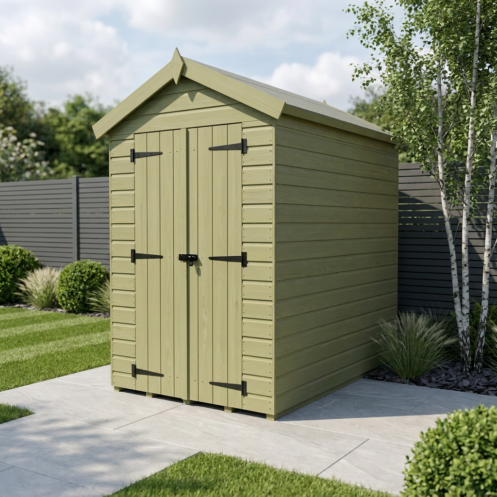 4 x 7 Apex Shed (Double Door, No Windows)