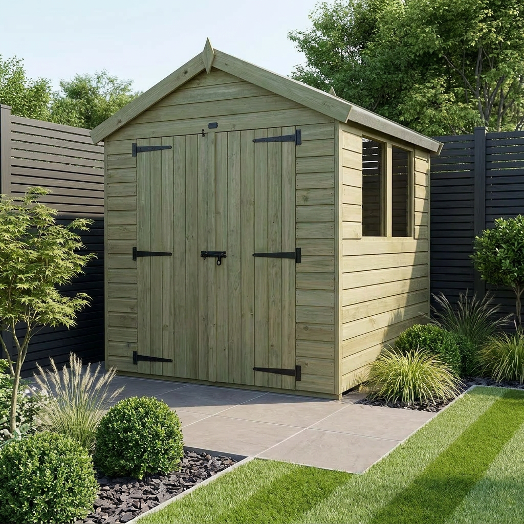 6 x 4 Apex Shed (Double Door, With Windows)