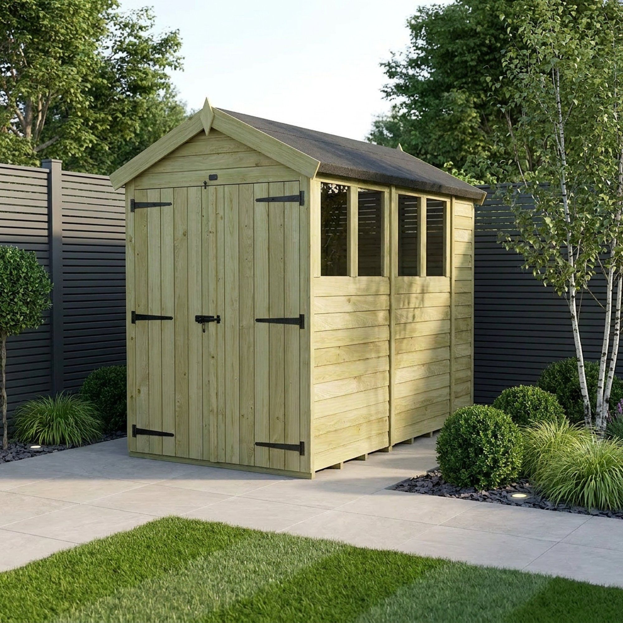 4 x 10 Apex Shed (Double Door, With Windows)