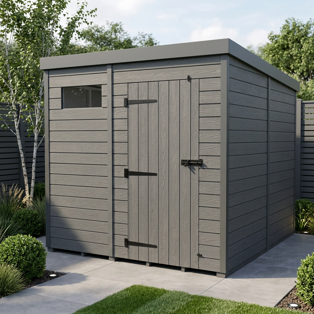 7x10 Composite Pent Security Shed