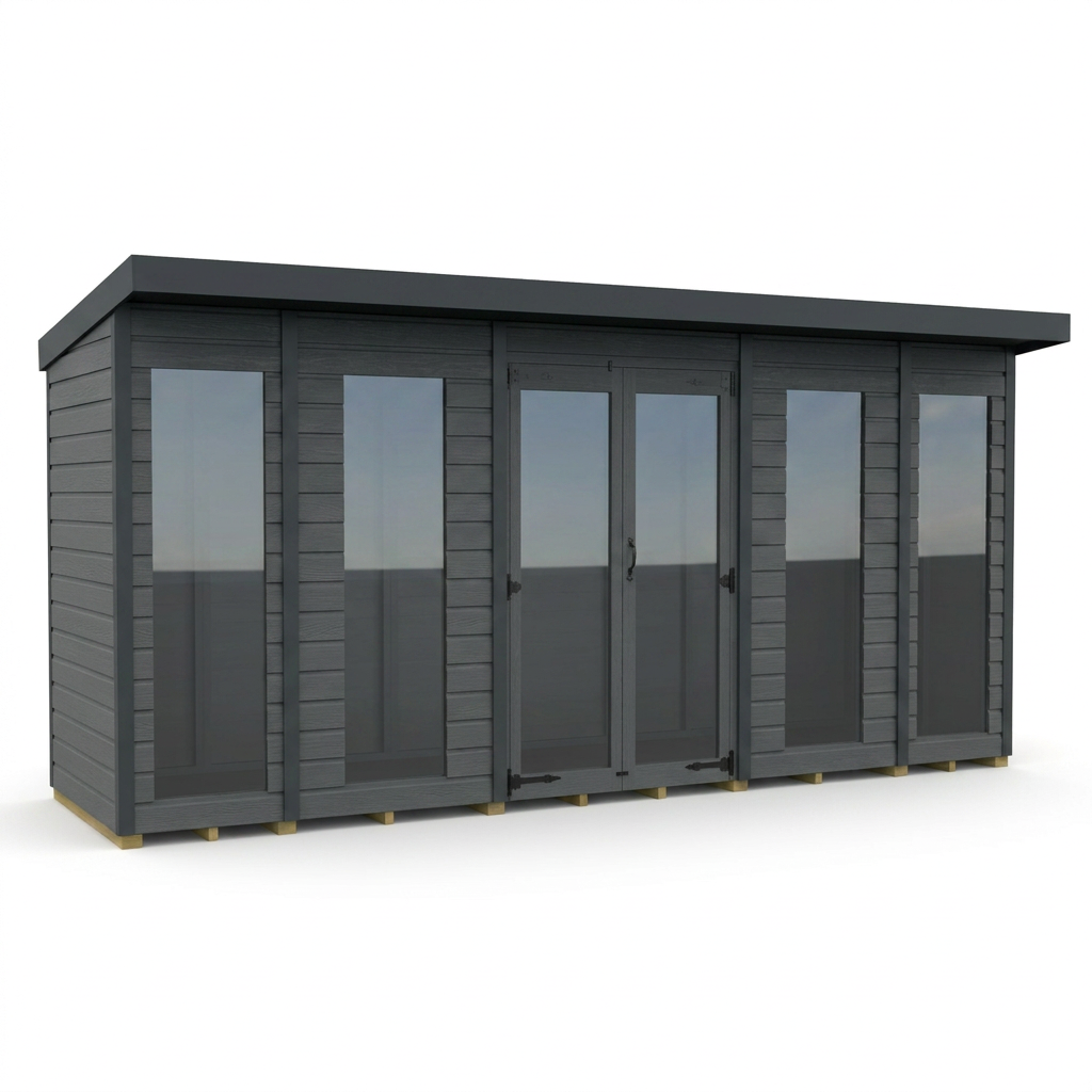 14x9 Composite Pent Full Height Summer House