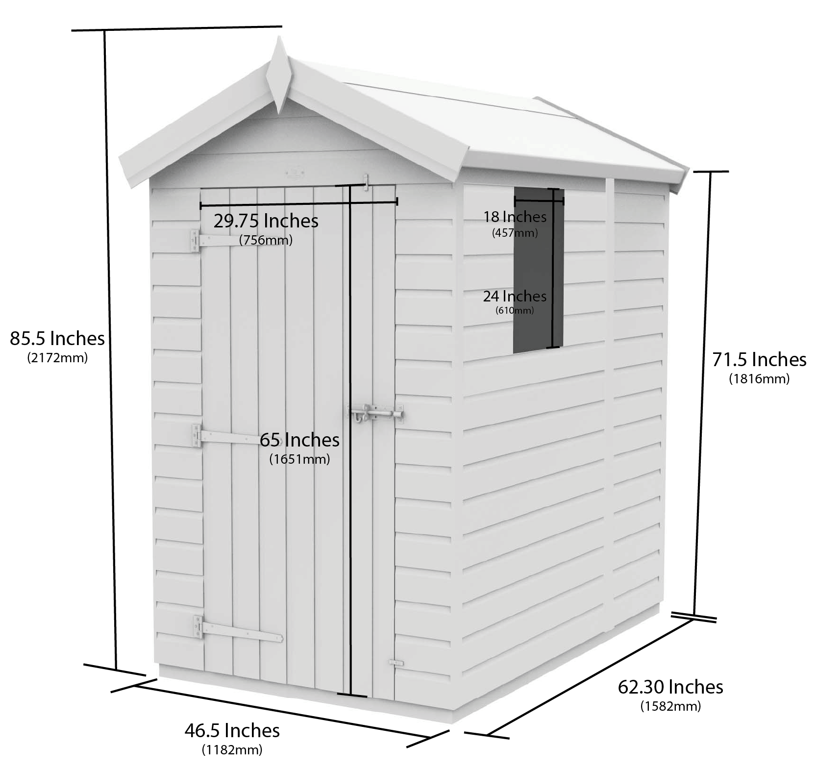 4 x 5  Apex Security Shed