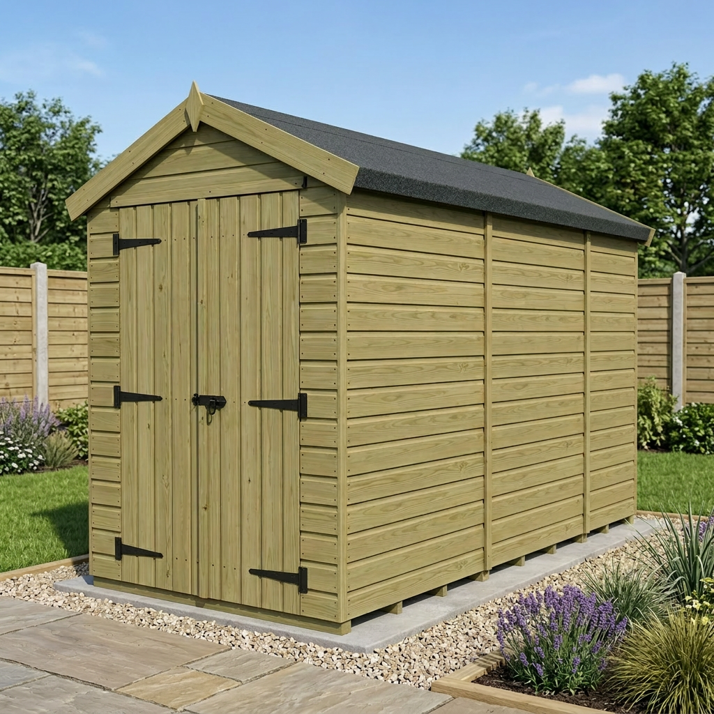 4 x 11 Apex Shed (Double Door, No Windows)