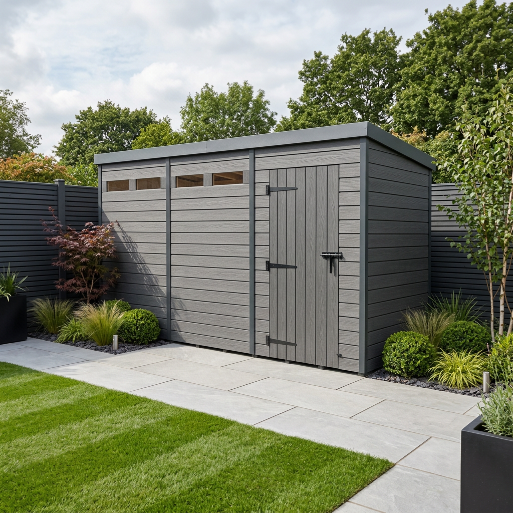 12x10 Composite Pent Security Shed