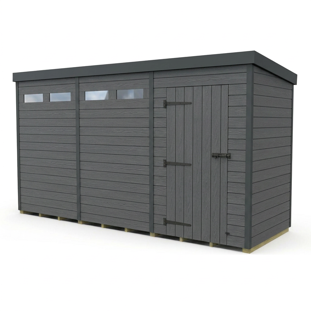 12x10 Composite Pent Security Shed