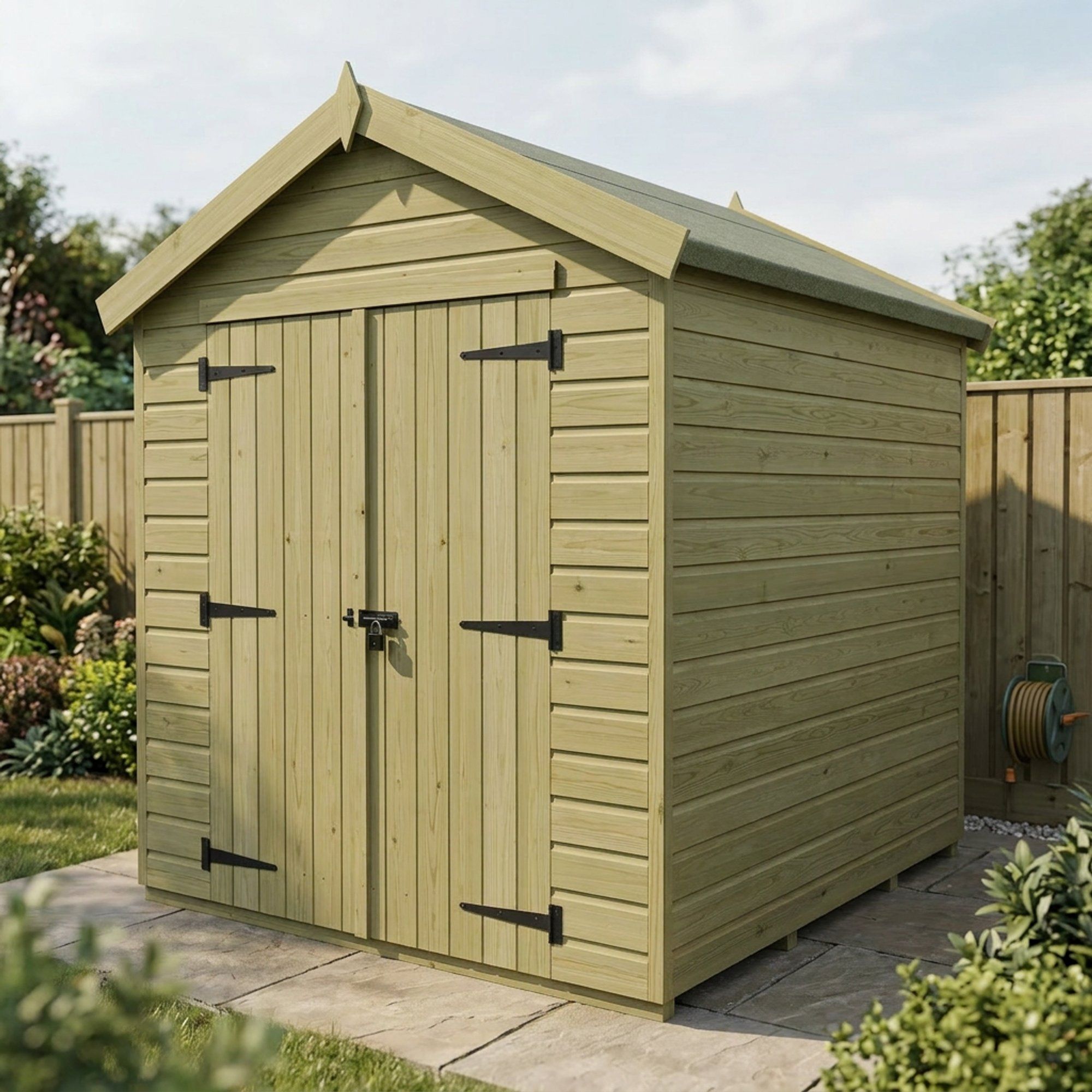 6 x 7 Apex Shed (Double Door, No Windows)