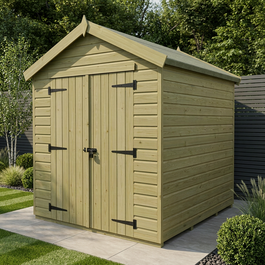 6 x 7 Apex Shed (Double Door, No Windows)