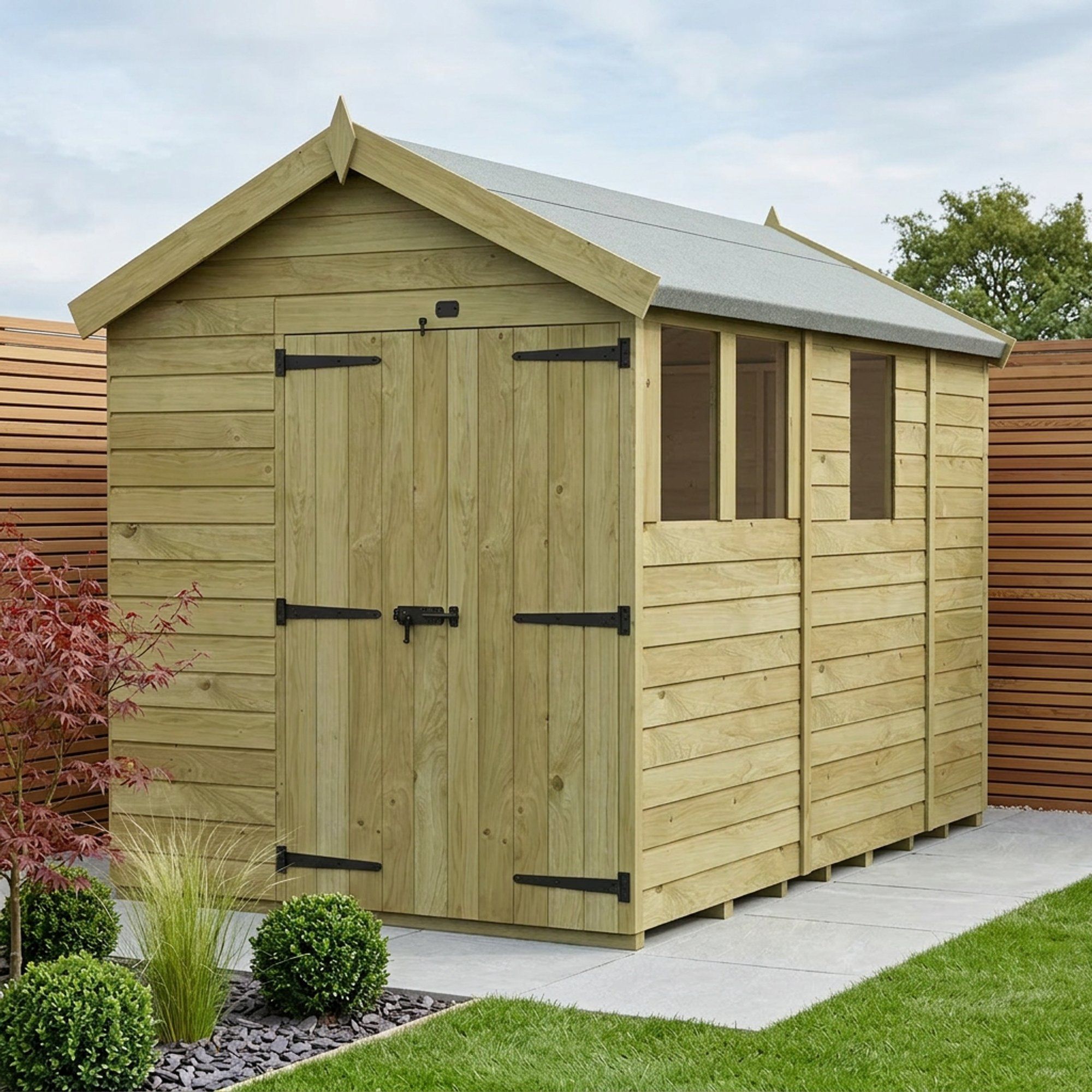 7 x 9 Apex Shed (Double Door, With Windows)